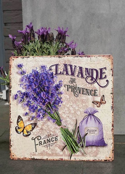 Blechschild Lavande de Provence Dekoschild Lavendel Nostalgie 30x30cm