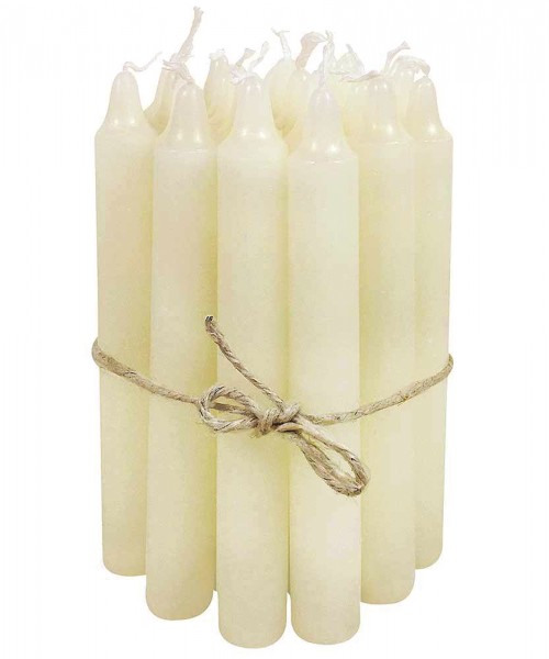 Spitzkerzen Elfenbein Stabkerzen Klein Echtwachs 22 Stück Cremeweiß 10cm