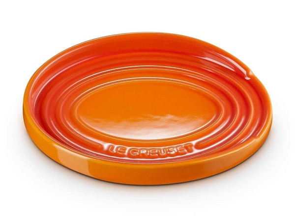 Le Creuset Kochlöffelablage Oval Kochlöffelhalter Steinzeug Ofenrot