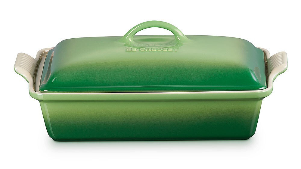 Le Creuset Auflaufform Tradition mit Deckel Steinzeug Bamboo Green 33cm