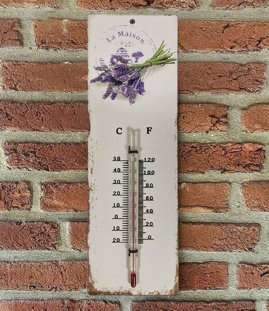 Wandthermometer Lavendel La Maison Thermometer Vintage Nostalgie Blechschild