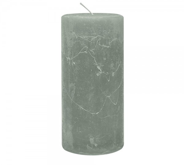 4 Rustic Stumpenkerzen Premium Kerze Hellgrau 7x15cm - 65 Std Brenndauer