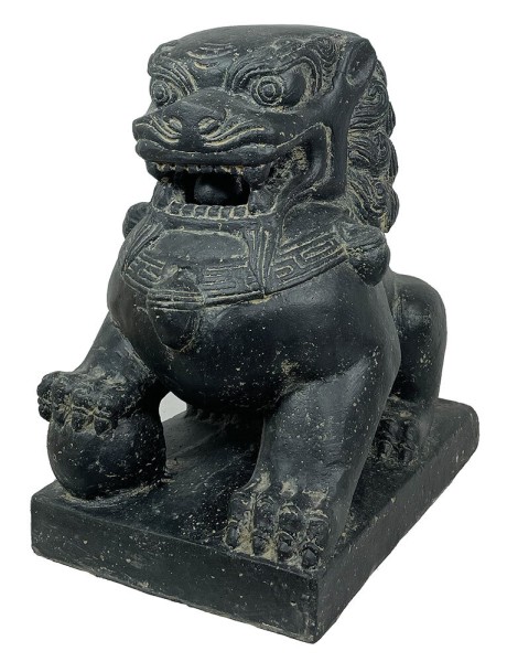 Chinesische Tempellöwen 2 Stück Wächterlöwen Statue Fu Hunde Steinlöwe Steinguss 40cm