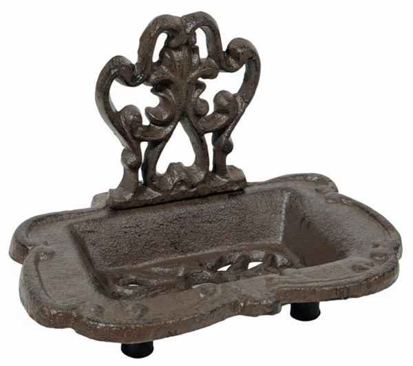 Seifenschale Nostalgie Seifenhalter Gusseisen Antik-Braun