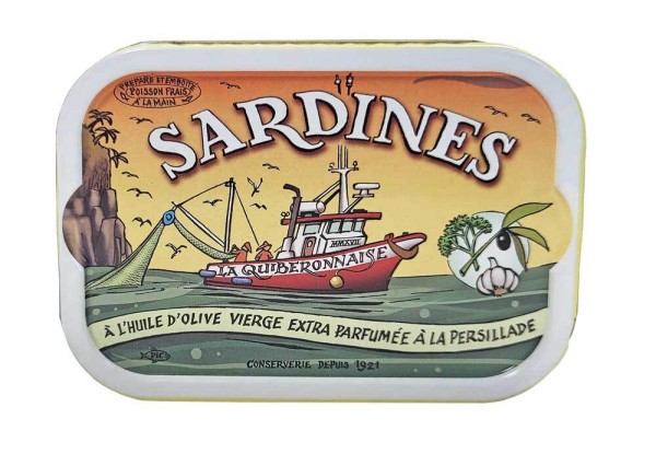 La Quiberonnaise Jahrgangsardinen 2022 mit Petersilie und Knoblauch - Dose 115 g