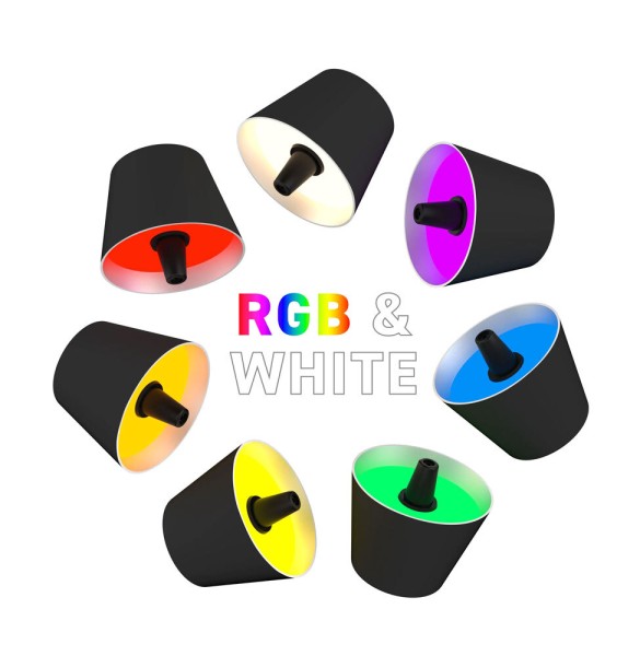 Sompex Flaschenleuchte TOP 2.0 Schwarz LED RGBW mit Akku