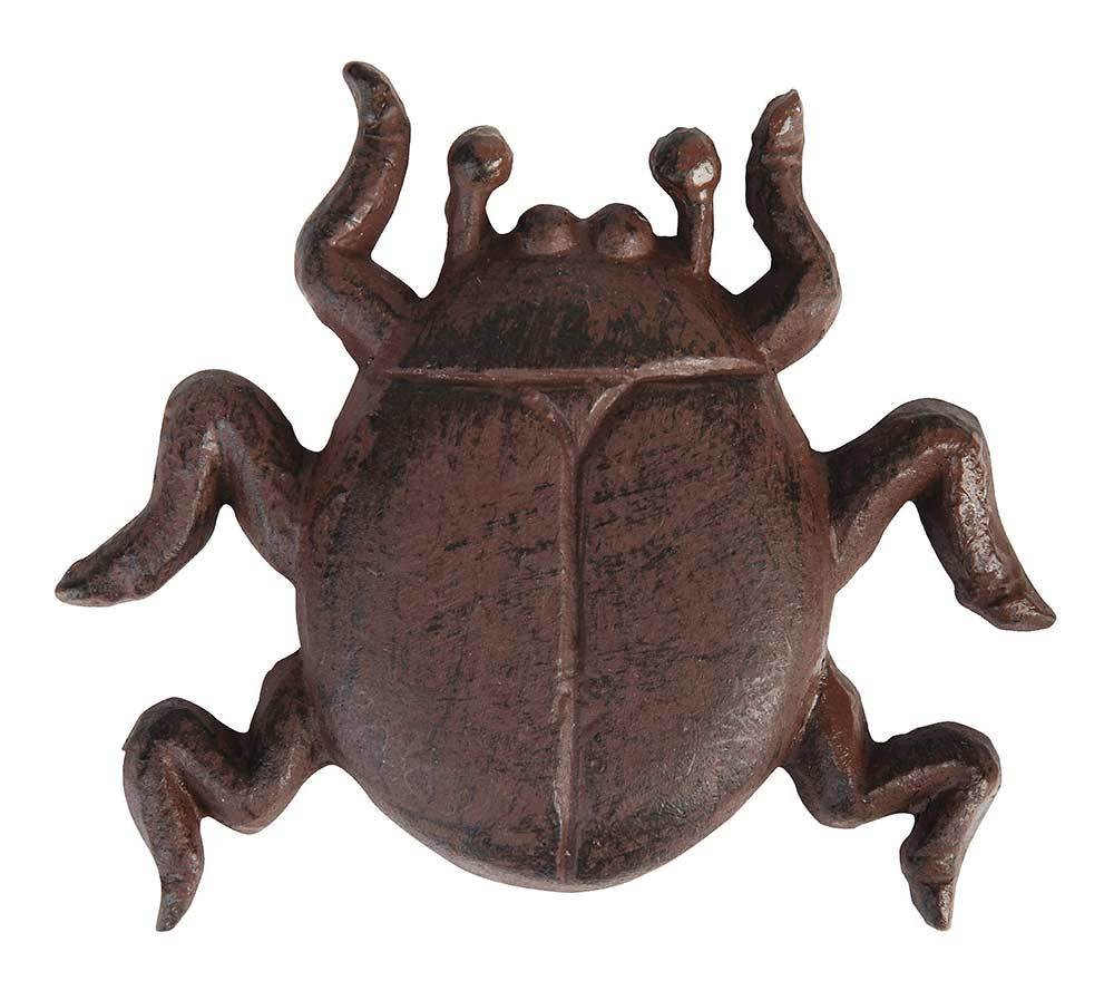 Käfer Figur Gartenfigur Gusseisen Braun Wanddeko Dekofigur Antik-Stil