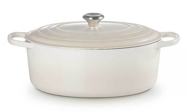 Le Creuset Bräter Signature Oval Gusseisen Meringue 31cm