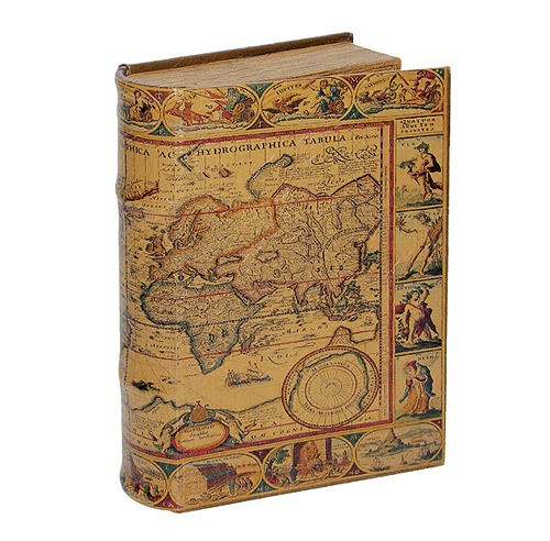 Hohles Buch mit Geheimfach Atlas Buchversteck Antik-Stil 21cm