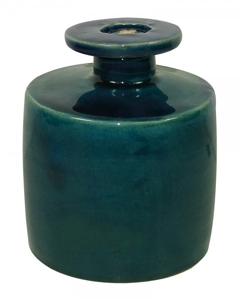 Blumenvase Keramik Petrol Handgefertigt Vase Flaschenform Mediterran Vintage …