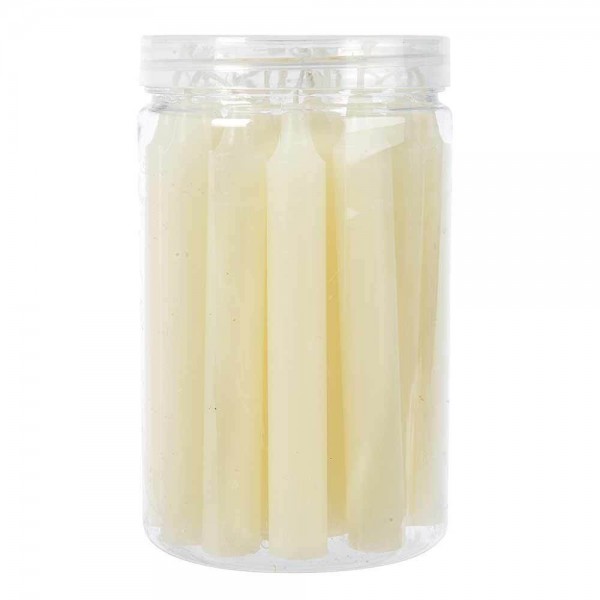 Spitzkerzen Elfenbein Stabkerzen Klein Echtwachs 22 Stück Cremeweiß 10cm