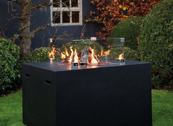 Happy Cocooning Lounge & Dining Feuertisch quadratisch schwarz 760 x 760 x 670 mm