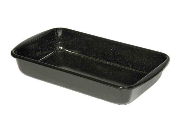 Riess Auflaufform Backform Emaille Schwarz 32/19cm