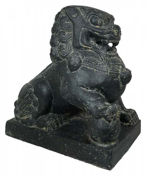 Chinesische Tempellöwen 2 Stück Wächterlöwen Statue Fu Hunde Steinlöwe Steinguss 40cm