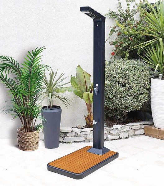 Ubbink Solaris 2 in 1 Bodenplatte Teak für Solar Gartendusche SOLARIS