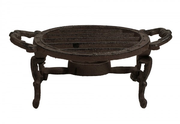 Stövchen Rechaud Rund Gusseisen Antik-Braun Vintage-Stil 13cm