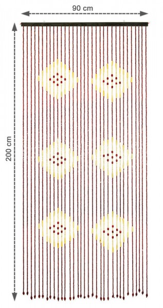 Türvorhang Bambus Perlen Insektenschutz Fadenvorhang Deko Raumteiler 90x200 cm