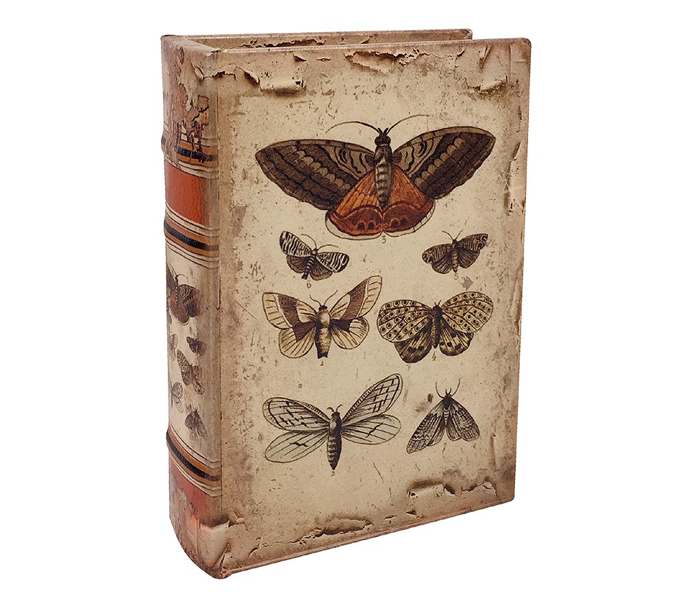 Hohles Buch mit Geheimfach Schmetterling Buchversteck Antik-Stil