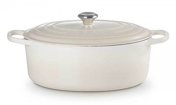 Le Creuset Bräter Signature Oval Gusseisen Meringue 29cm