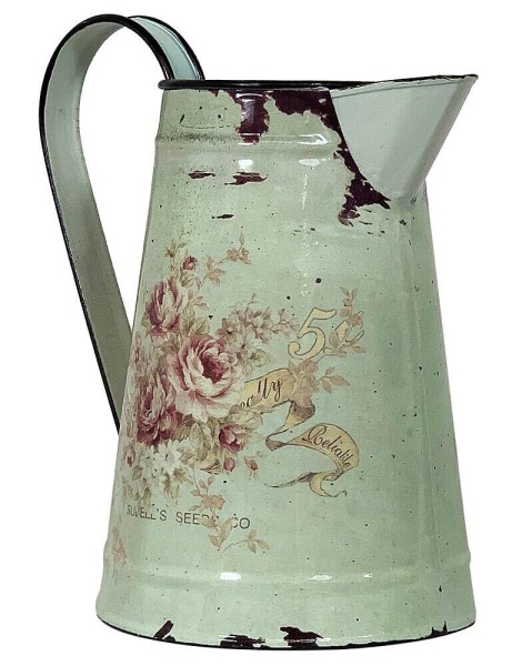 Deko Krug Zink Rose Zinkkrug Gießkanne Zinkkanne Wasserkrug Landhausstil