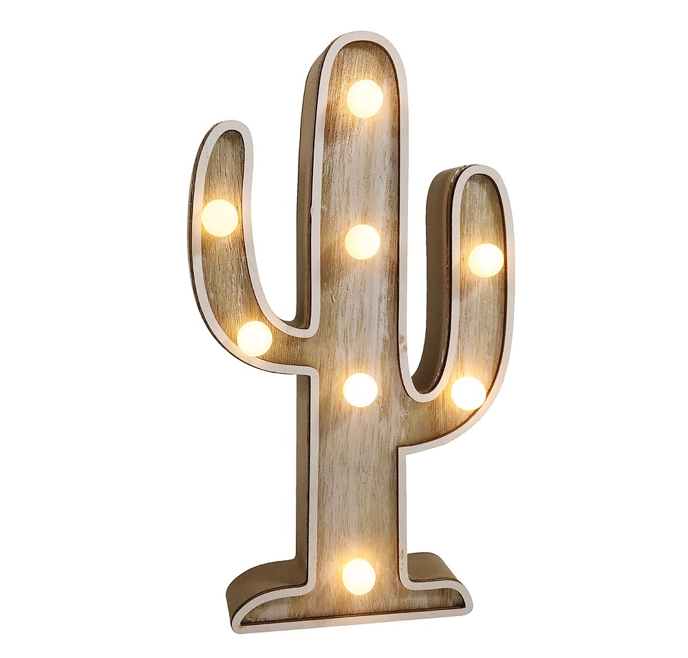 LED Kaktus mit Beleuchtung Nachtlicht Tischlampe Mexiko Wüste Tequila H 24cm