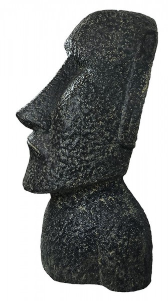 Moai Kopf Osterinsel Figur Skulptur Steinguss Statue Kunststein Schwarz 64cm