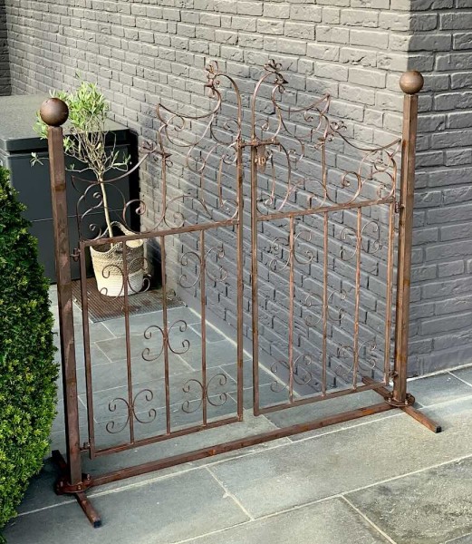 Deko Gartentor Metall Gartentür Antik-Stil Dekoration Garten Hühner Landhausstil