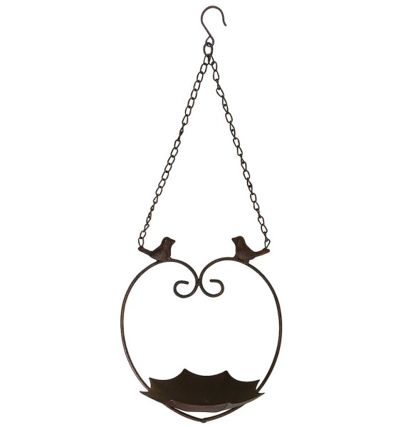 Vogeltränke Hängend Vogelbad zum Aufhängen Vogelfutterschale Landhausstil Braun