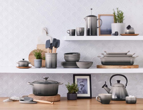 Le Creuset Topf für Kochkellen Steinzeug Flint Grau