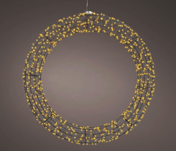 Lichtkranz Beleuchtet Weihnachten Metall Lichterkranz Schwarz Stecker Timer Outdoor