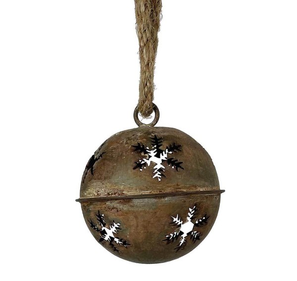 Christbaumkugel Glöckchen Zink Rostig Vintage-Stil Christbaumschmuck Nostalgie
