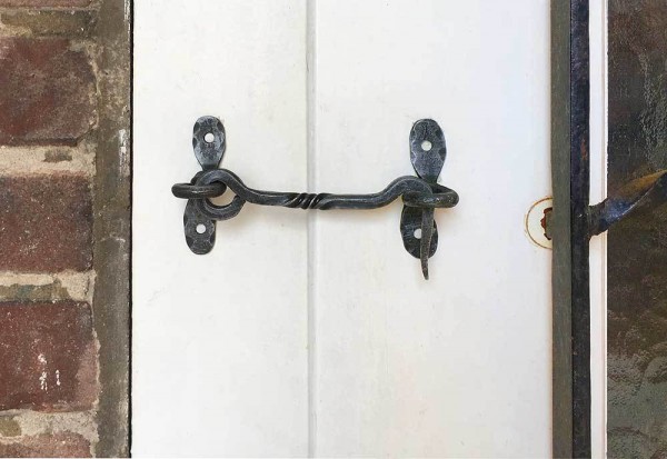 Türriegel Schmiedeeisen Türhaken Türschloß Eisen geschmiedet Antik-Stil