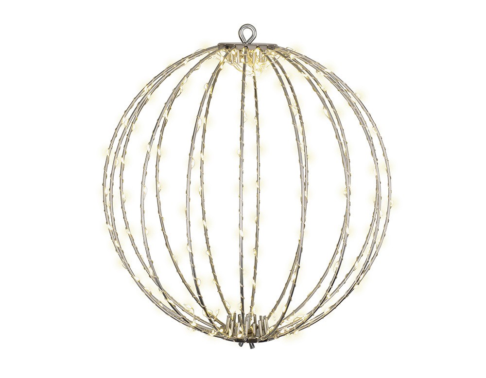 Leuchtkugel Weihnachten zum Hängen LED Kugel Metall Warmweiß Stecker Timer günstig online kaufen