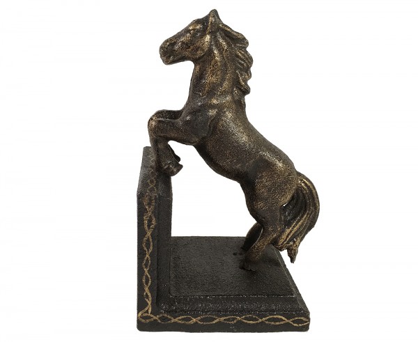 Buchstützen Pferd 2 Stück Buchständer Gusseisen Antik-Stil Paar Bronze-Optik