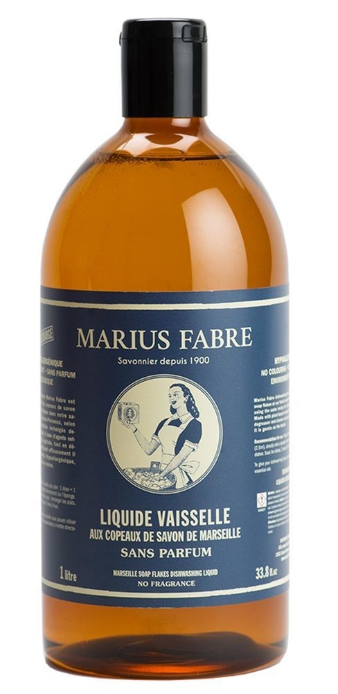 Marius Fabre Spülmittel Mit Savon-de-Marseille-Seifenspänen – 100% Pflanzlich & Biologisch Abbaubar (500 Ml / 980 G)