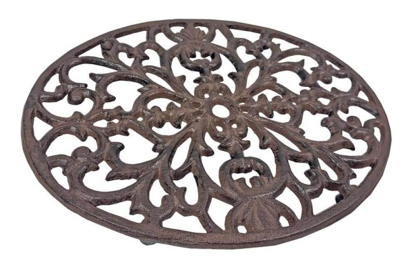 Topfuntersetzer Oval Untersetzer Vintage Gusseisen Braun Antik-Stil 24cm