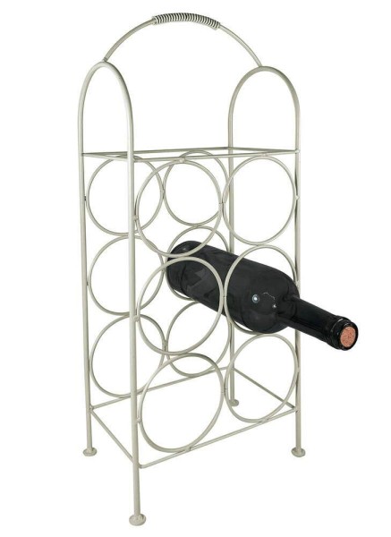 Weinregal Metall Weiß Flaschenregal für 6 Flaschen Standregal Vintage-Stil