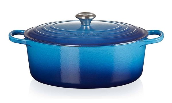 Le Creuset Bräter Signature Oval Gusseisen Azure Blau