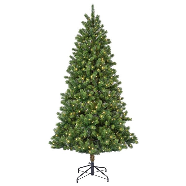 Weihnachtsbaum Künstlich Tanne Premium 210 cm Naturgetreu mit LED Beleuchtung