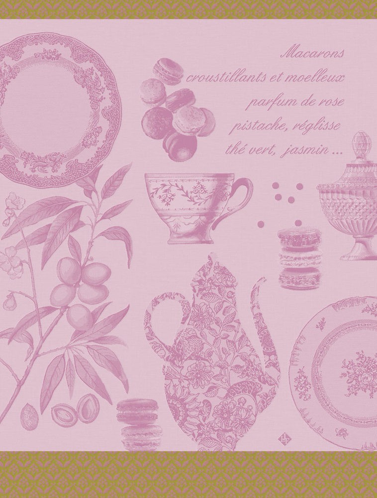 Le Jacquard Français Geschirrtuch Macarons Rose pink 60×80 Baumwolle