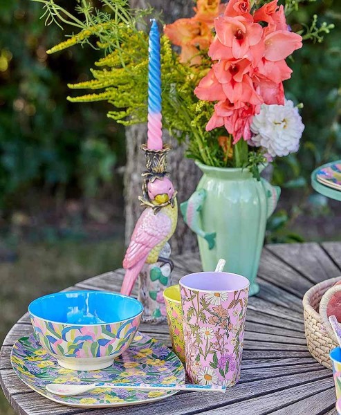 Rice Gedrehte Stabkerze Blau Pink Twisted Candle Spiralkerze 2-farbig 20cm