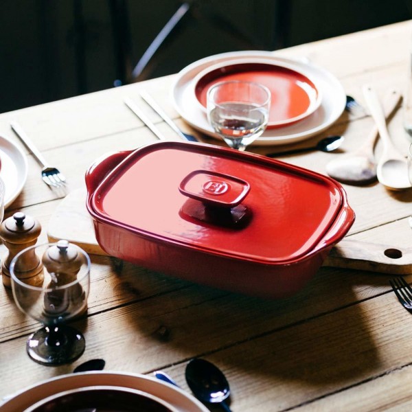 Emile Henry Deckel HR® ceramic für Gratinform Rot 25cm
