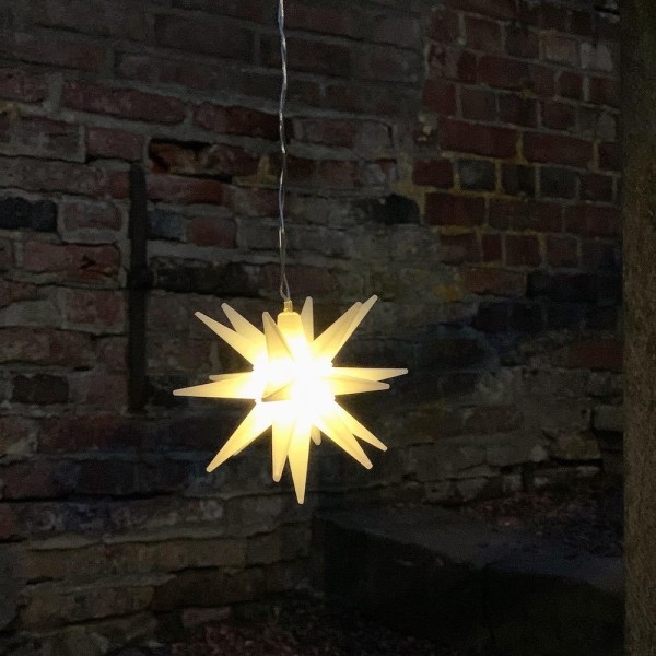 Weihnachtsstern Beleuchtet LED Stern Außen Innen zum Hängen Batterie Timer 12cm