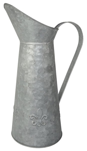 Deko Vase Kanne Zink Lilie für Trockenblumen Vintage-Deko Zinkkrug Landhausstil