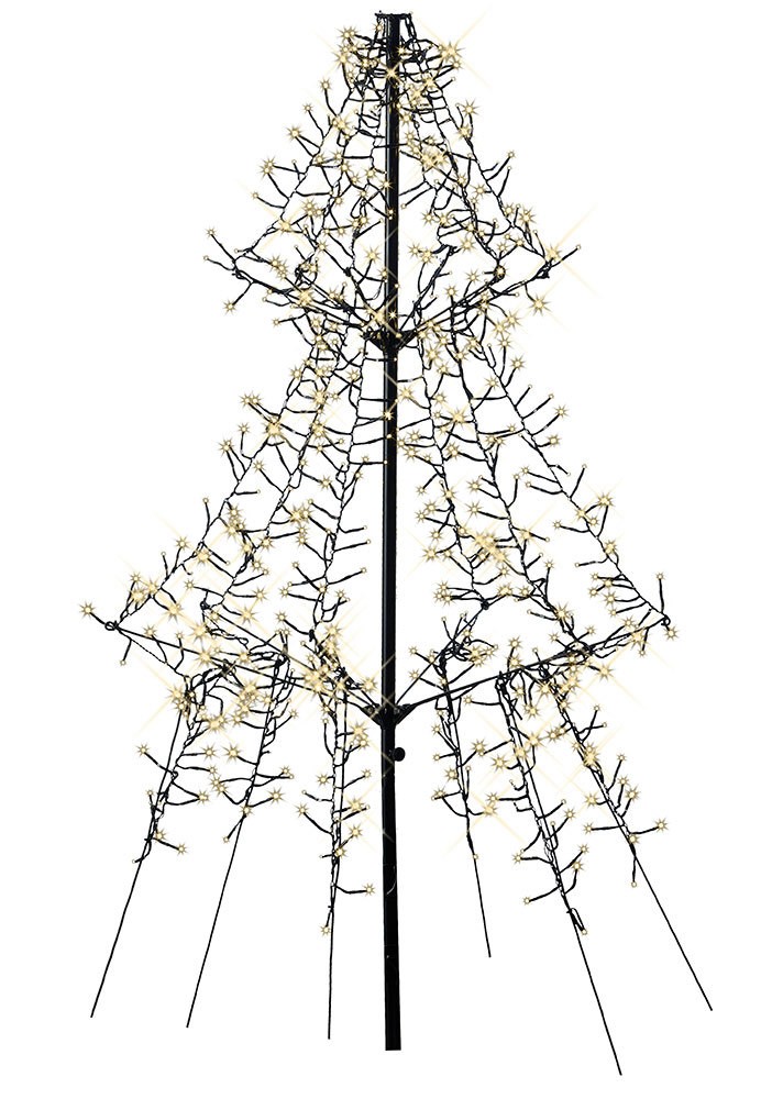 LED Lichterbaum Außen LED Warmweiß Schnellmontage Timer Dimmbar 135 cm – 600 LED
