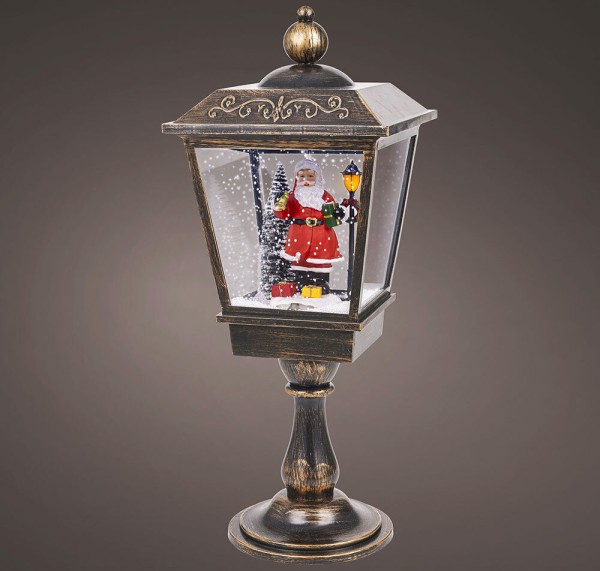 Schneelaterne mit Schneegestöber LED Beleuchtung Musik Straßenlampe Nostalgie Stecker
