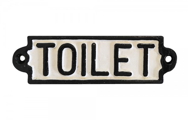 Türschild TOILET Gusseisen WC-Schild Toilettenschild Vintage Antik-Stil
