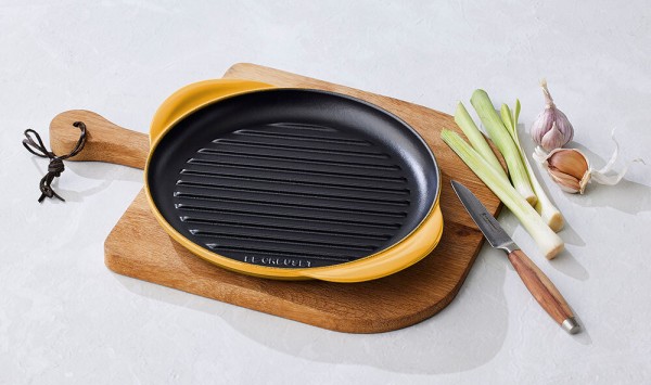 Le Creuset Grillplatte Rund Gusseisen Nectar Gelb 25cm