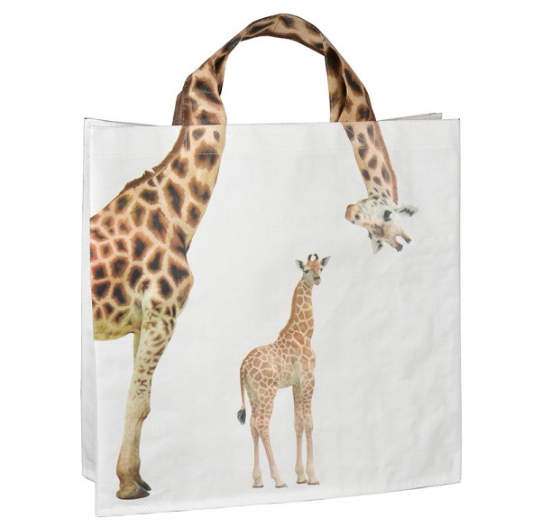 Einkaufstasche Giraffe Tragetasche Afrika Shopper 40x40cm