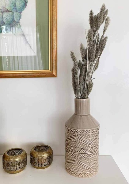 Trockenblumenstrauß Silber Hirse Setaria getrocknet Bund mit Stiel Weihnachten